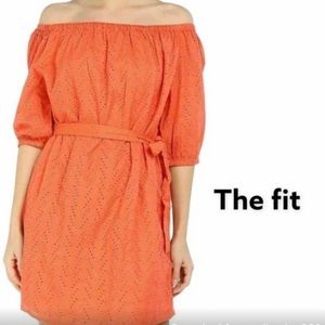 Gap Off The Shoulder Eyelet Dress